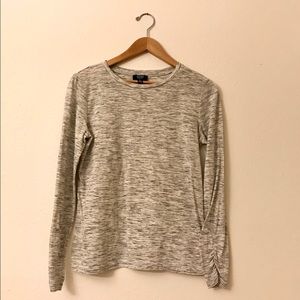 Jones New York Heather Gray Cinched Sleeve Top